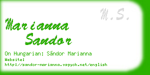 marianna sandor business card